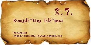 Komjáthy Tímea névjegykártya